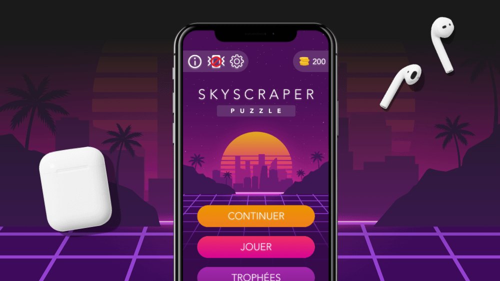 Maquette du jeu mobile Skyscraper Puzzle